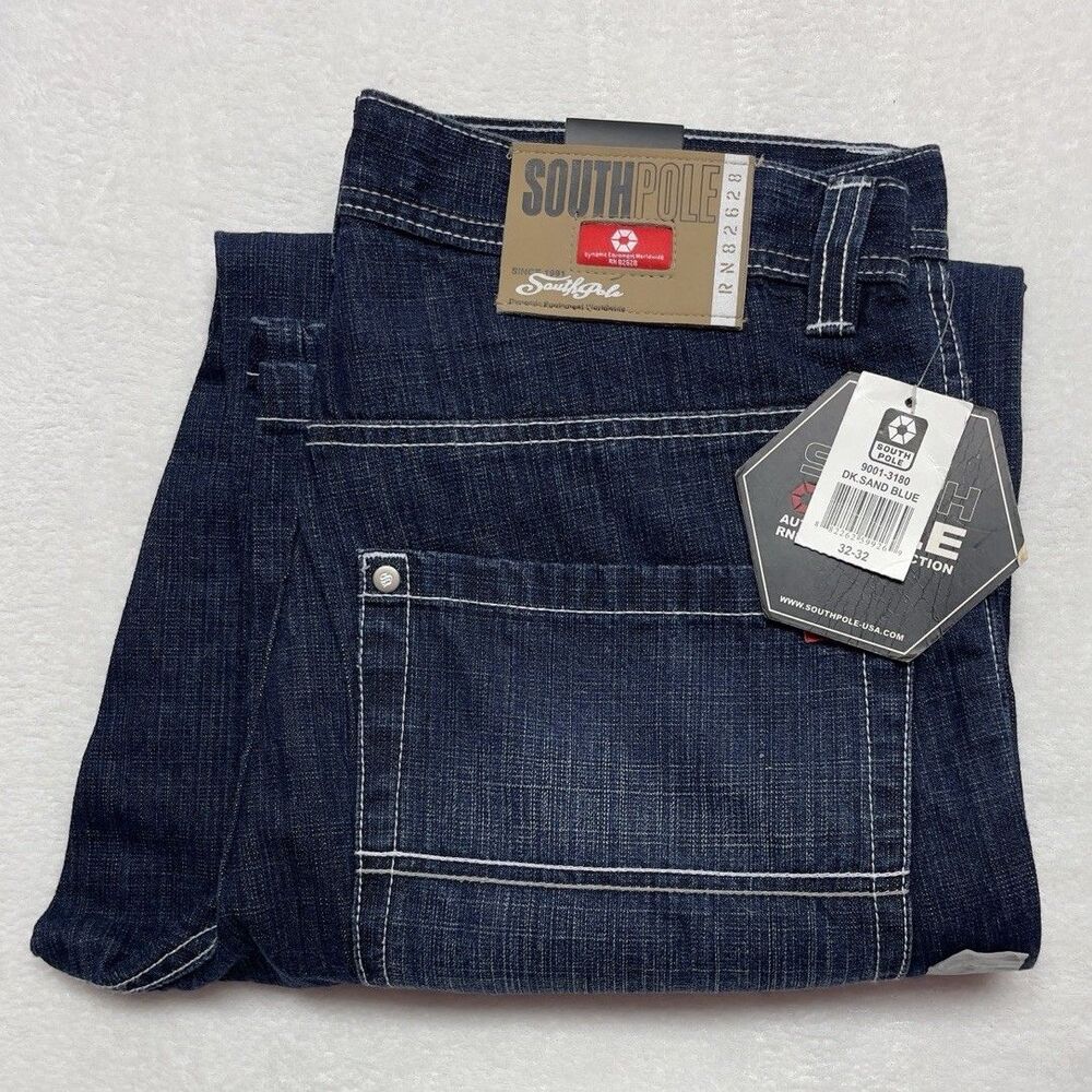 NWT Vintage Y2K Southpole Men's W32 L32 Baggy Skater Grunge Hip Hop Denim Jeans
